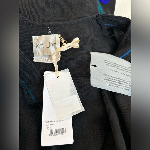 Forte Forte Floral Print Belted Midi Dress Size Medium NWT Black Multi - Picture 5 of 6